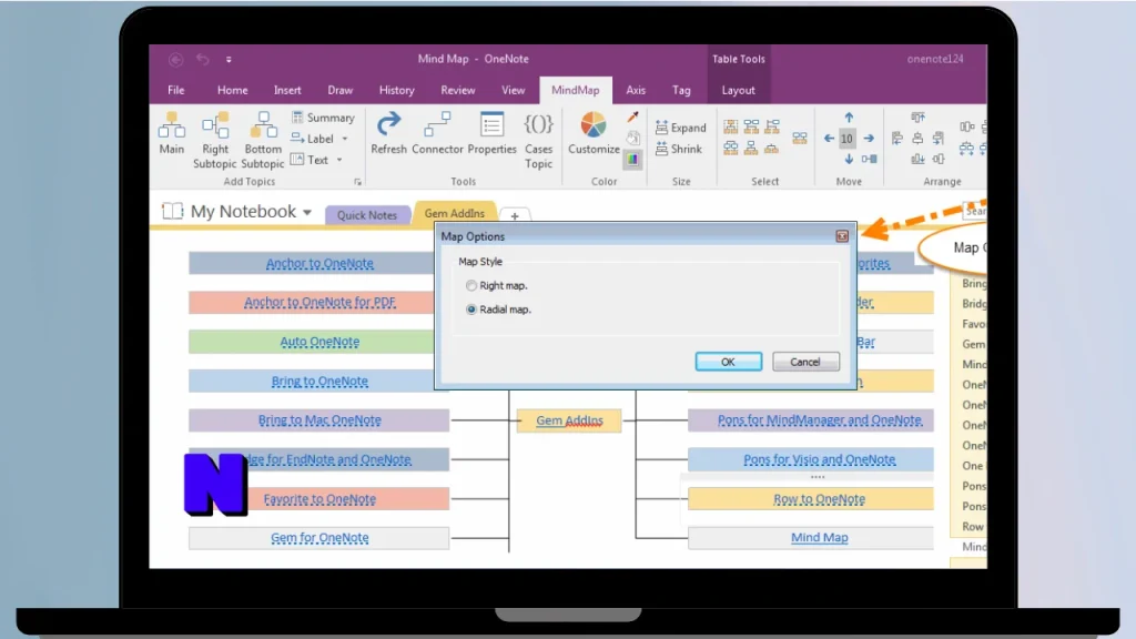 OneNoteGem Mind Map for OneNote Download Full Terbaru Version