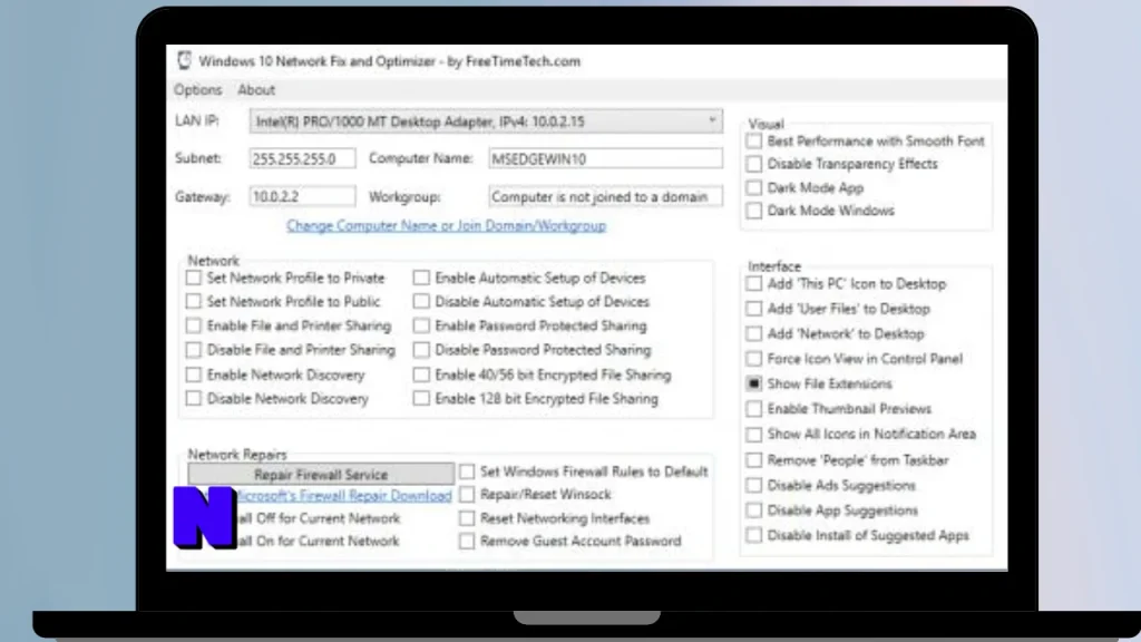 Windows 10 Network Fix and Optimizer Utility Gratis Download Full Terbaru Version