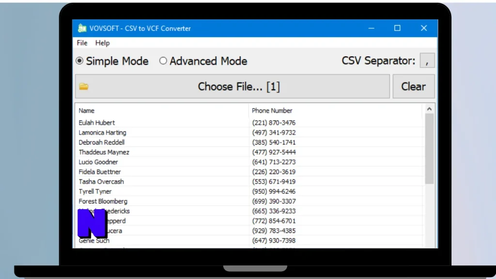 VovSoft VCF to TXT Converter Download Full Terbaru Version