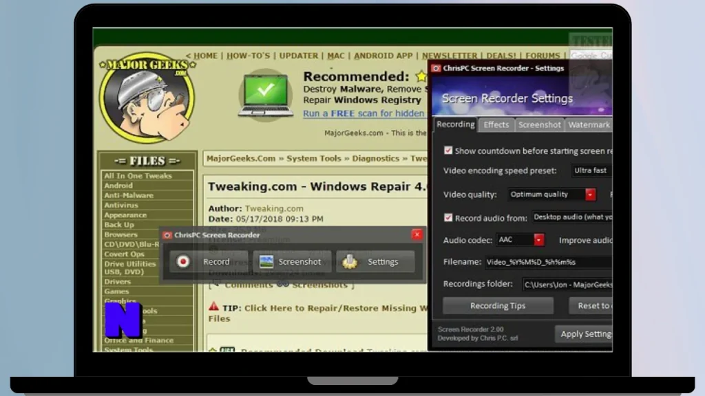 ChrisPC Screen Recorder Pro Download Full Terbaru Version