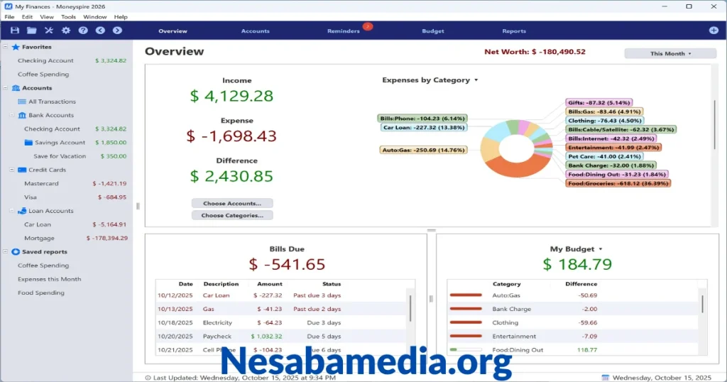 Moneyspire financial reports