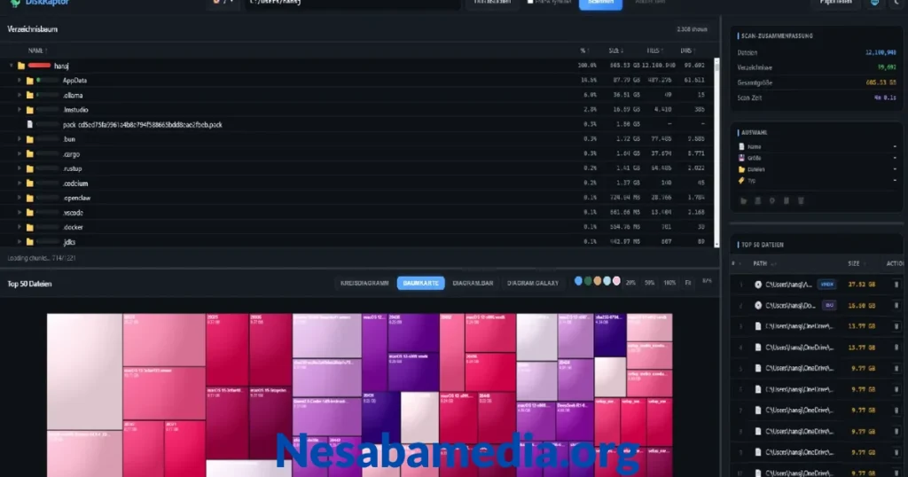 Tampilan utama aplikasi DiskRaptor di Windows
