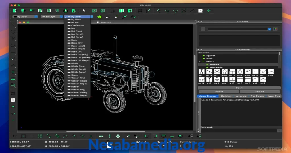 LibreCAD versi terbaru untuk komputer